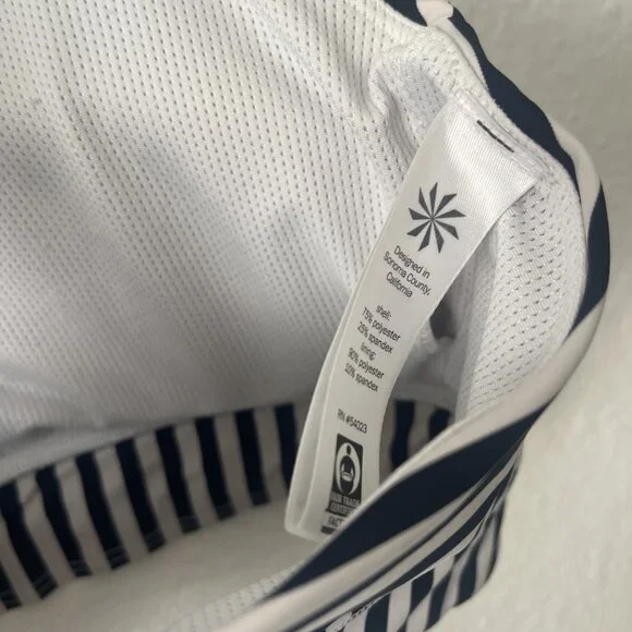 Athleta Sports Bra Sz MEDIUM Navy White Padded Yoga - Picture 4 of 6